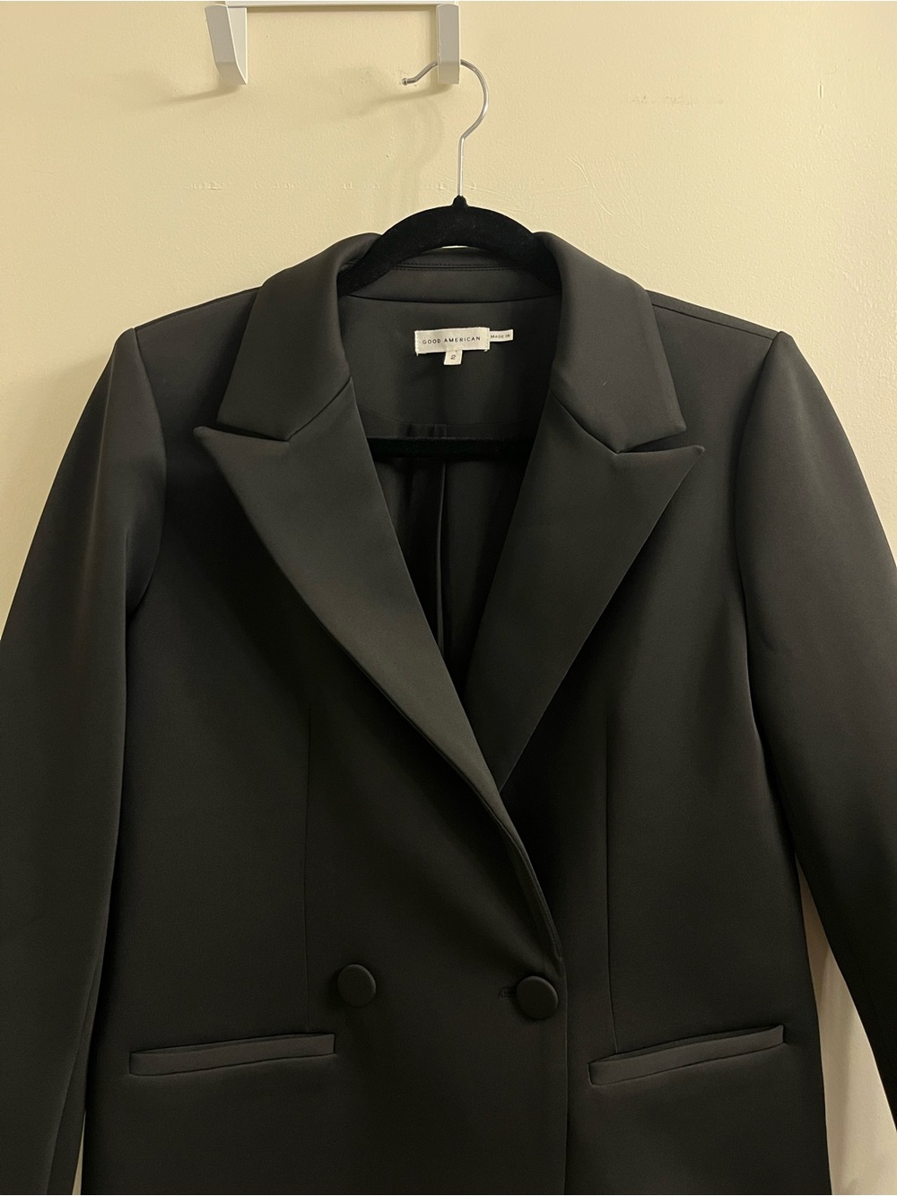 Good American Black Scuba Blazer Jacket Medium - Picture 3 of 12